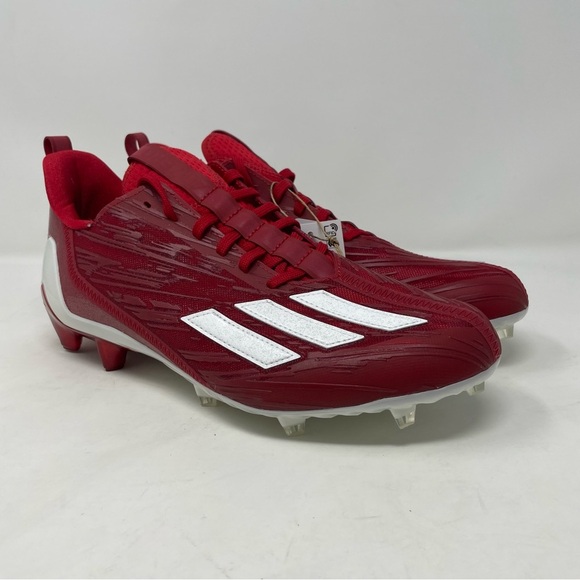 New Adidas Adizero Football Cleats Power Red Cloud White GW5058 Brand New Size 9